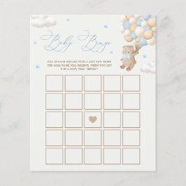 Teddy Bear Blue Baby Dusche Bingo Spiel