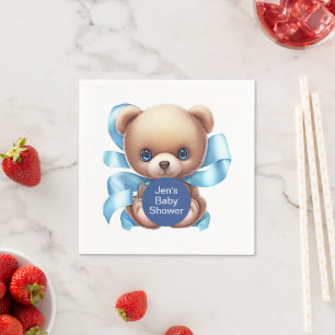 Teddy Bear Blue Baby Dusche Serviette