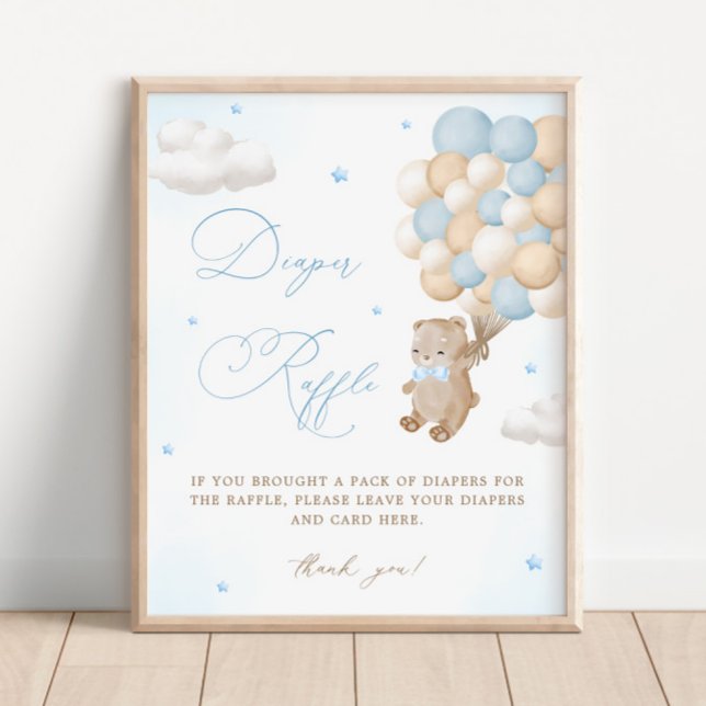 Teddy Bear Blue Baby Dusche Windelwanne Windelwann Poster (Von Creator hochgeladen)