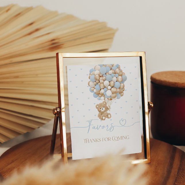 Teddy Bear Blue Balloon Baby Boy Dusche Poster (Von Creator hochgeladen)