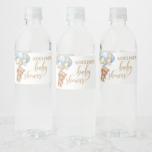 Teddy Bear Blue Balloons Babydusche
