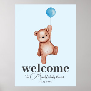 Teddy Bear Blue Begrüßungsschildkröte Poster