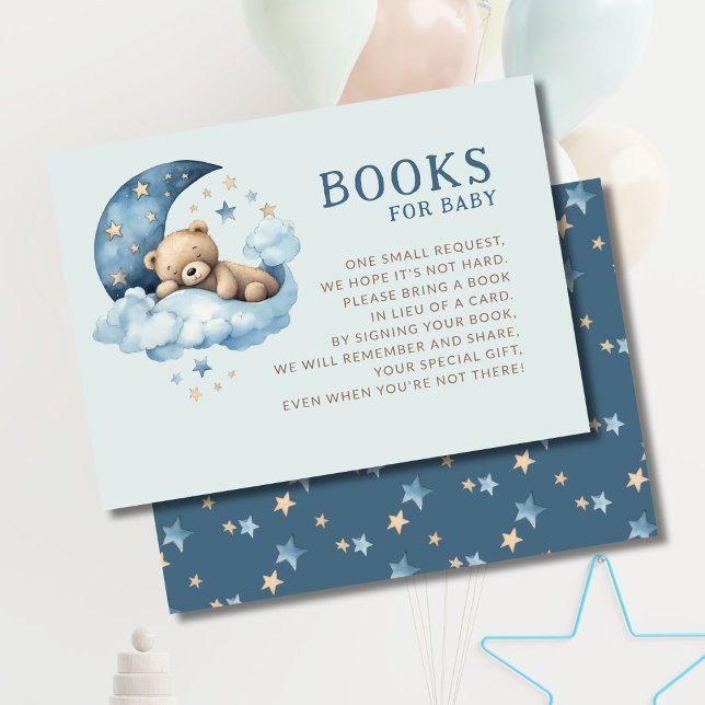 Teddy Bear Blue Over Moon Books for Baby Begleitkarte (Von Creator hochgeladen)