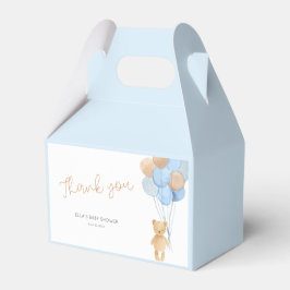 Teddy Bear Blue Tan Balloons Baby Showbox Geschenkschachtel