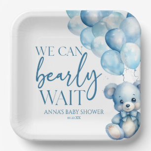 Teddy Bear Blue Wir können frühzeitig abwarten Bab Pappteller