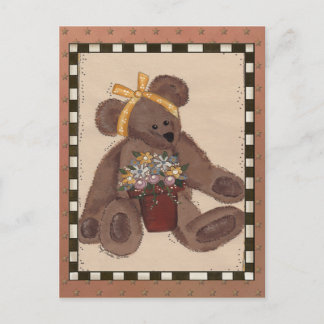 Teddy Bear Blume Postkarte