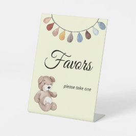 Teddy Bear Boho Babydusche Favor Tablescape Sockelschild