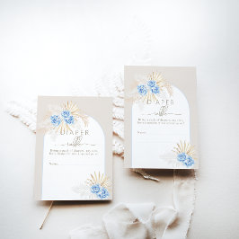 Teddy Bear Boho Blue Boy Baby Dusche Windelwanne W Begleitkarte