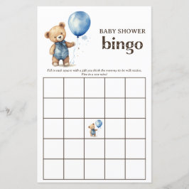 Teddy Bear Boy Baby Dusche Bingo Spiel