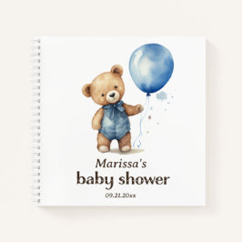 Teddy Bear Boy Baby Shooting Guest Book Notizbuch