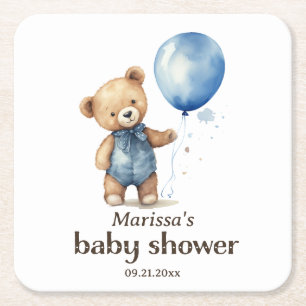 Teddy Bear Boy Baby Shooting Paper Untersetzer