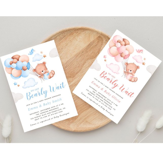 Teddy Bear Boy Baby Shower Einladung (Von Creator hochgeladen)