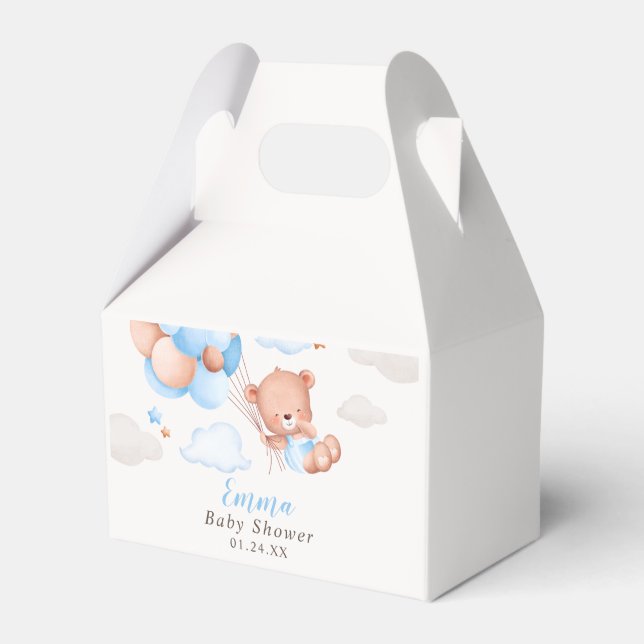 Teddy Bear Boy Baby Shower Geschenkschachtel (Vorderseite)