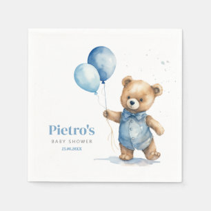 Teddy Bear Boy Baby Shower Serviette