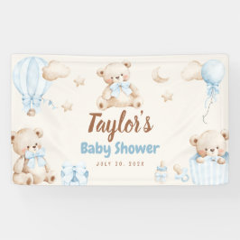 Teddy Bear Boy Baby Shower Welcome Banner Sign