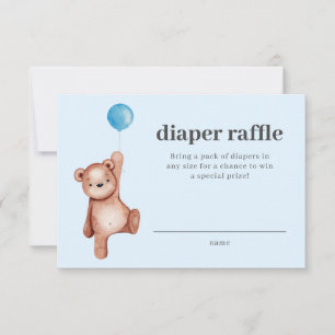 Teddy Bear Boy Babydusche Windelwindeln Beilage Einladung