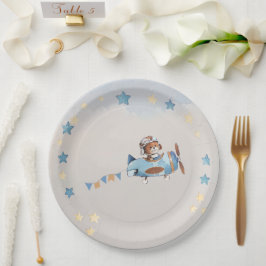 Teddy Bear Boy Bearly Wait Baby Duschpapierplatte Pappteller