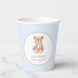 Teddy Bear Boy Classic Baby Shower Party Pappbecher