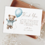 Teddy Bear Boys Babydusche Dankeskarte<br><div class="desc">Teddy Bear Boys Baby Dusche Danke Karte. Klicken Sie auf die Schaltfläche Personalisieren,  um dieses Design mit Ihren Details anzupassen.</div>