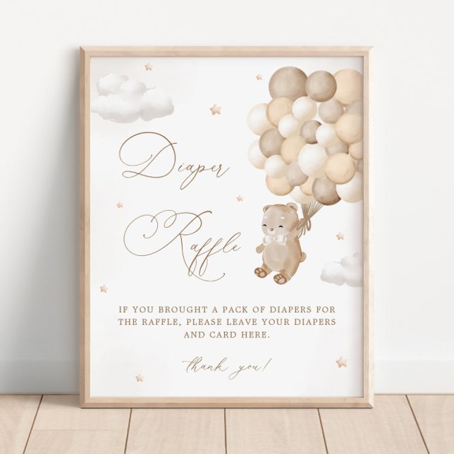 Teddy Bear Brown Babydusche Windelwindeln Poster (Von Creator hochgeladen)