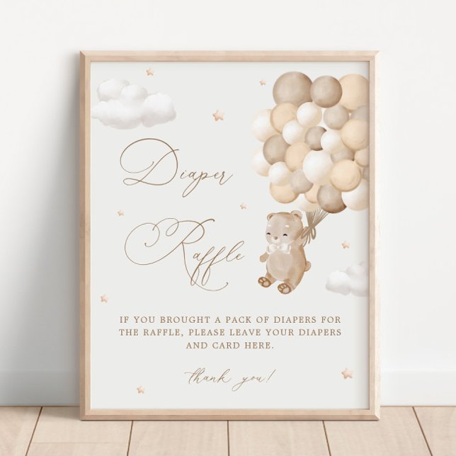 Teddy Bear Brown Babydusche Windelwindeln Poster (Von Creator hochgeladen)