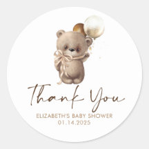 Teddy Bear Brown Gold Baby Dusche Vielen Dank