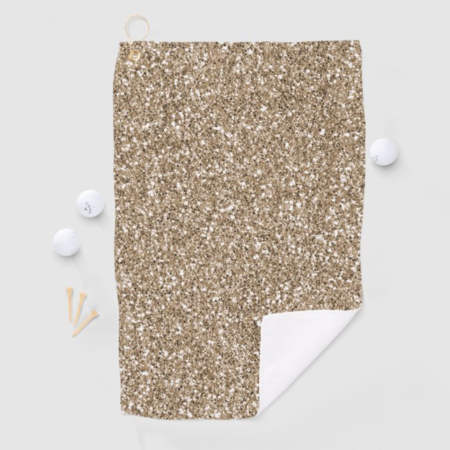 Teddy Bear Brown Gold Glitzer      Golfhandtuch (Insitu)