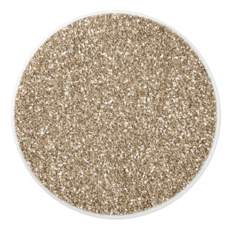 Teddy Bear Brown Gold Glitzer       Keramikknauf