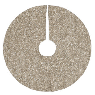 Teddy Bear Brown Gold Glitzer        Polyester Weihnachtsbaumdecke