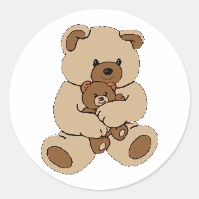 Teddy Bear Buddies Runder Aufkleber (Vorderseite)