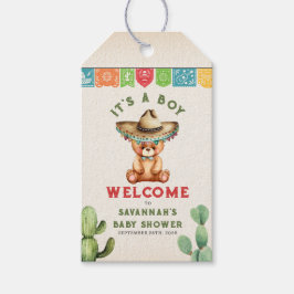 Teddy Bear Cactus Boy Baby Shower Fiesta Geschenkanhänger