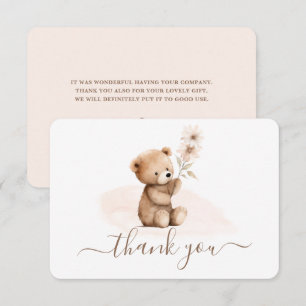 Teddy Bear carte de remerciements sans distinction