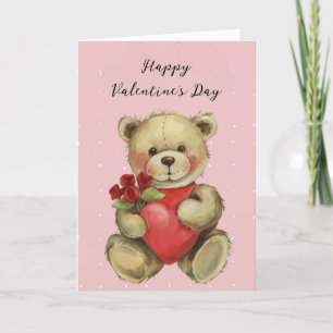 Teddy Bear Carte de vacances Heureuse Sainte-Valen