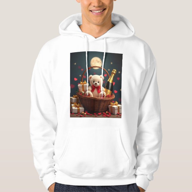 Teddy Bear & Champagne Hoodie (Vorderseite)