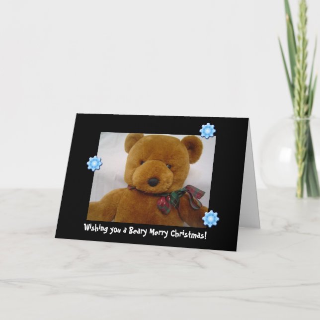 Teddy Bear Christmas Feiertagskarte (Vorderseite)