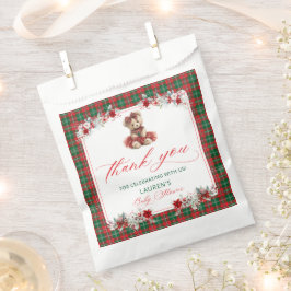 Teddy Bear Christmas Girl Babydusche Danke Geschenktütchen