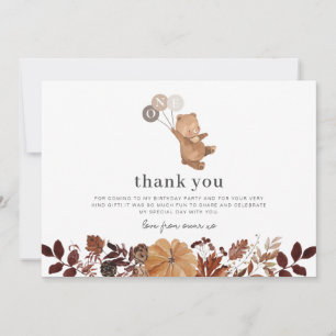 Teddy Bear Citrouille - Carte de remerciements