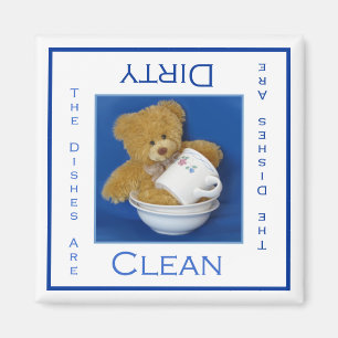Teddy Bear Clean oder Dirty Disshwasher Magnet