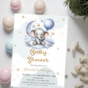Teddy Bear Cloud Moon Stars Mailbox Babydusche Einladung