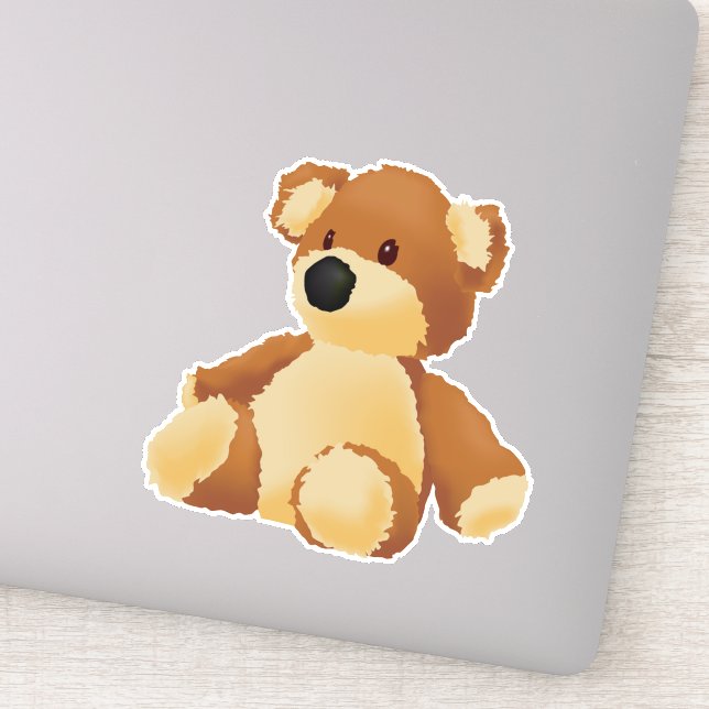 Teddy Bear Custom-Cut Vinyl Sticker (Detail)