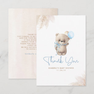 Teddy Bear Cute Boy Baby shower Merci