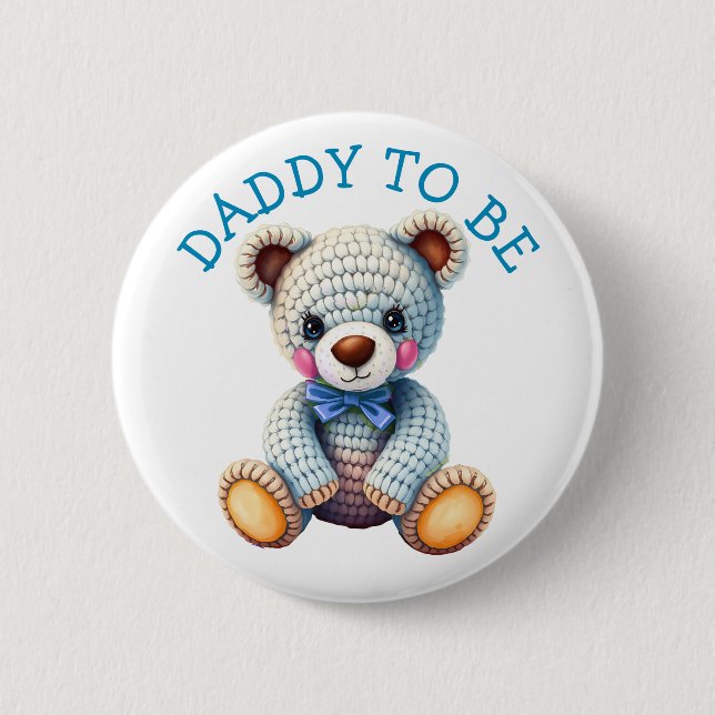 Teddy Bear  | Daddy to Be Baby Shower Button (Vorderseite)