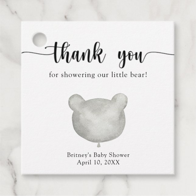 Teddy bear danke geschenkanhänger (Vorderseite)