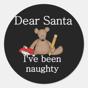 Teddy Bear Dear Santa Runder Aufkleber