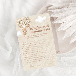 Teddy Bear, der Mama Best Baby Shower Game kennt