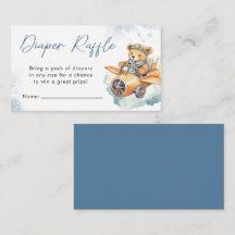 Teddy Bear Diaper Raffle Boy Baby Dusche