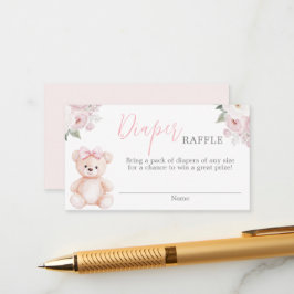 Teddy Bear Diaper Raffle Card Begleitkarte