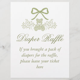 Teddy Bear Diaper Raffle Sign | Babyparty Flyer