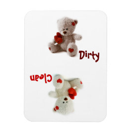 Teddy Bear Dirty Clean Flexible Magnet