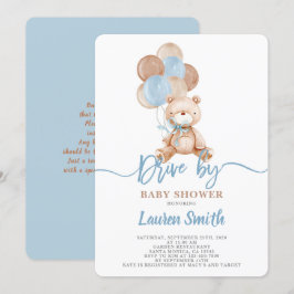 Teddy Bear Drive by Baby Shower Boy Einladung